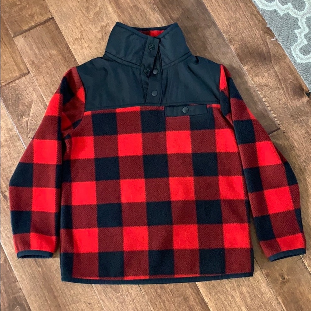 Gap kids Buffalo check pull over fleece